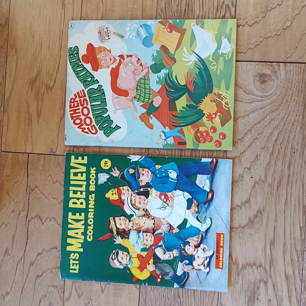 Vintage children's coloring books 1960s published by Playmore Inc used